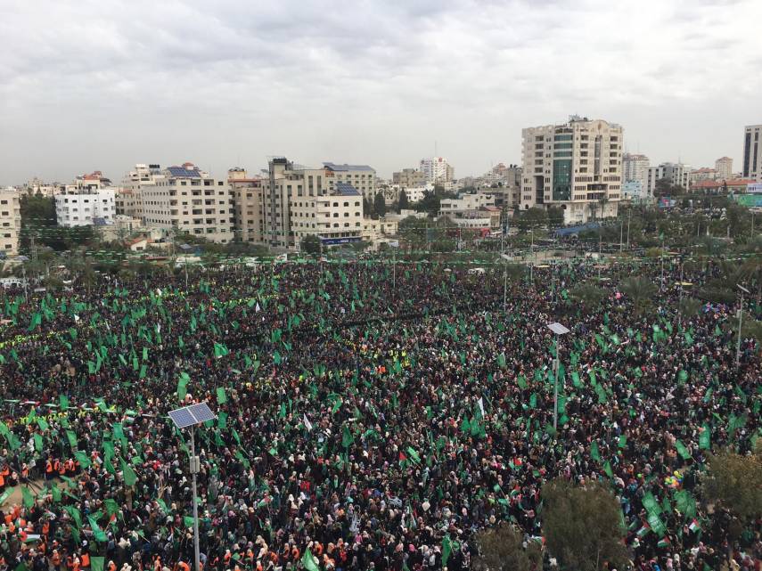 بالصور : مئات الآلاف يشاركون بمهرجان انطلاقة حماس في غزة - سما الإخبارية