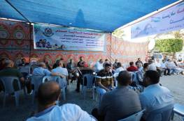 خيمة عزاء لشهداء جنين والقدس الخمسة وسط مدينة غزة