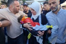 وصول جثمان الشهيد الطفل محمد التميمي إلى مجمع فلسطين الطبي 