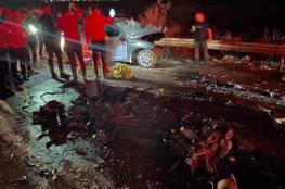 محدث..مصرع 4 أشخاص واصابة اثنين بحادث سير مروع في نابلس (صور وفيديو)