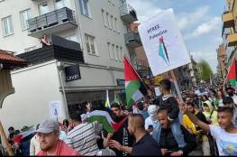 مظاهرة في السويد تضامنا مع فلسطين ورفضا للعدوان الاسرائيلي
