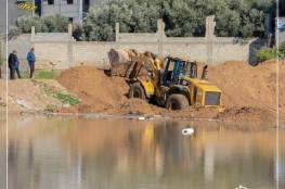 بلدية غزة تجهز بركة احتياطية لتجميع مياه الأمطار