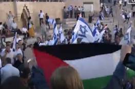 فيديو: اعتقال مواطنة رفعت علم فلسطين بقلب مسيرة المستوطنين في القدس