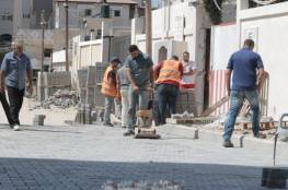 بلدية غزة تشرع بتطوير الشارع المحاذي للمستشفى الأردني
