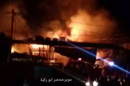 اندلاع حريق هائل في منجرة شمال قطاع غزة