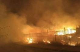 اندلاع حريق في معسكر للاحتلال شرق رام الله