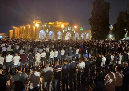 20 ألف مصلٍّ يؤدون العشاء والتراويح في المسجد الأقصى
