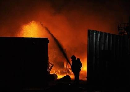 حريق في محطة وقود بغزة