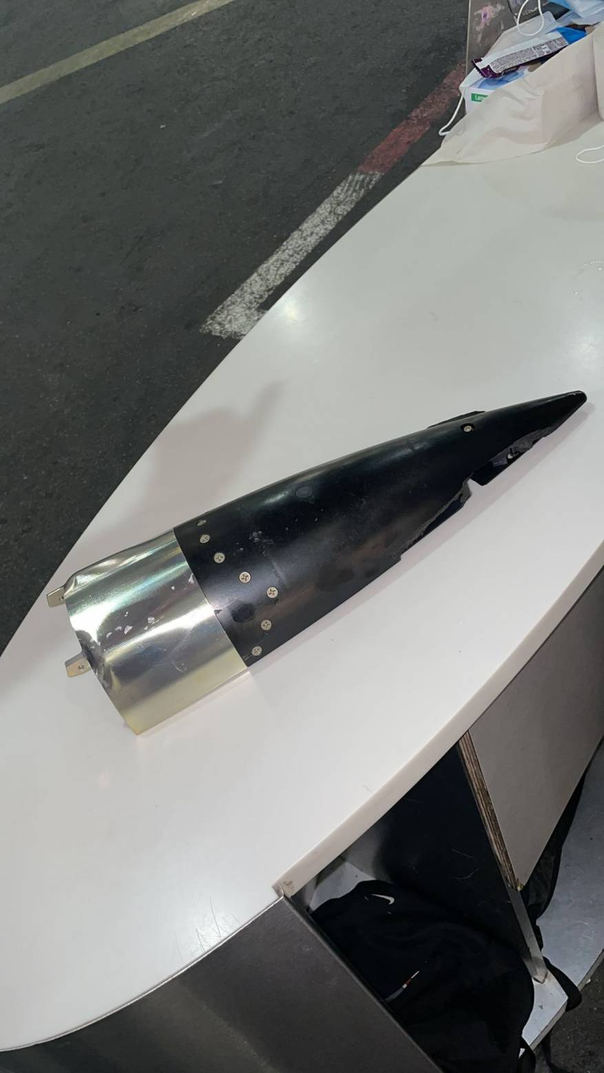 شظية بالقرب من قسم الطوارئ في عسقلان