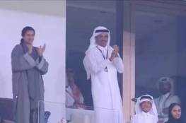 شاهد: احتفال أمير قطر بفوز المغرب التاريخي على البرتغال 