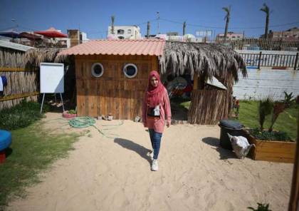 الفن وسيلة الفلسطينيين للحفاظ على جمال شاطئ غزة..صور