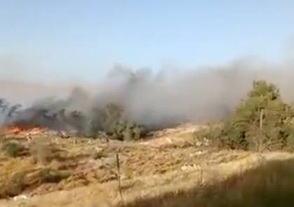  حريق داخل مستوطنة في الأغوار (فيديو)