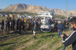 مصرع 7 فلسطينيين إثر صدم شاحنة إسرائيلية مركبتهم بغور الأردن