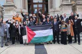 رفع العلم الفلسطيني لأول مرة في مدينة جيرسي الأمريكية (فيديو)