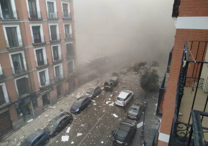 بالفيديو : انفجار عنيف في مدريد