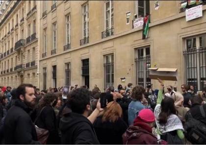 طلبة يتظاهرون في باريس دعما لفلسطين  (شاهد)
