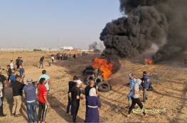 صور: اندلاع مواجهات بين الشباب الثائر والاحتلال على حدود غزة