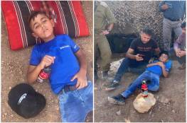 إصابة طفل بضربة شمس بعد احتجاز الاحتلال عددا من الطلبة والمتضامين في مسافر يطا