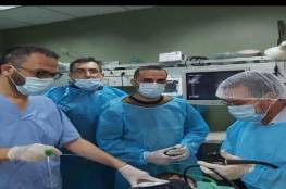 صور: طاقم طبي مشترك ينقذ حياة طفل بعد ابتلاعه مسمار بطول (6) سم بغزة