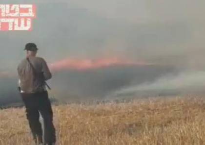 شاهد: الحرائق تلتهم مساحات في غلاف غزة جراء البالونات.. وموقع اسرائيلي يعلق .!!