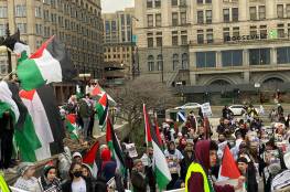 مسيرة حاشدة بشيكاغو تنديدا بجرائم الاحتلال الاسرائيلي بحق الشعب الفلسطيني