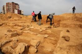 بدء مشروع التنقيب الأثري في المقبرة الرومانية شمال غزة