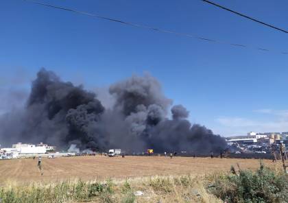 السيطرة على حريق كبير في المنطقة الصناعية بجنين