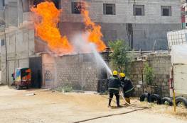 السيطرة على حريق نشب في نقطة عشوائية لتعبئة الغاز بمدينة غزة