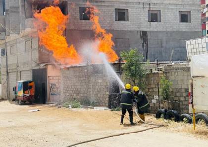 السيطرة على حريق نشب في نقطة عشوائية لتعبئة الغاز بمدينة غزة