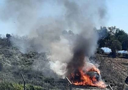 نابلس: إصابة ثمانية متضامين وإحراق مركبتهم بهجوم للمستوطنين في بورين 