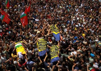 عشرات الاف الفلسطينيين يشيعون جثامين قائد سرايا القدس "خالد منصور" وشهداء رفح