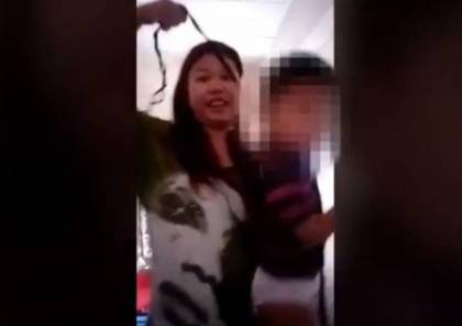 بالفيديو.. إمرأة تحاول شنق طفلها بسبب خيانة زوجها لها!