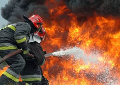 الدفاع المدني يُخمد حريق اندلع في "بركس" شمال غزة