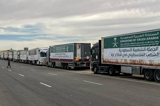 واس: عبور أكثر من 400 شاحنة إغاثية سعودية حتى الآن منفذ رفح الحدودي 