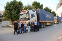 وصول 7 شاحنات من الصين الى فلسطين ضمن مبادرة تسهيل التجارة