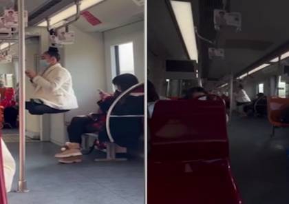 فيديو.. بدل الجلوس.. روسية تتعلق من شعرها في القطار!