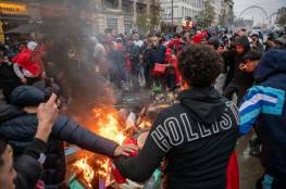 صور: أعمال شغب في بلجيكا بعد الهزيمة من المغرب