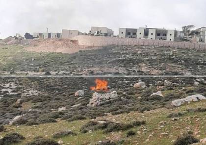 بيت لحم:شبان يحرقون خيمة لمستوطنين نصبت في أراضي كيسان