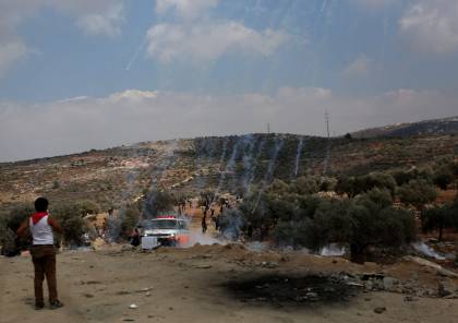 إصابتان بالرصاص والعشرات بالاختناق خلال مواجهات مع الاحتلال في جبل صبيح