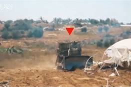  فيديو: "القسام" تدمر جرافة إسرائيلية في دير البلح