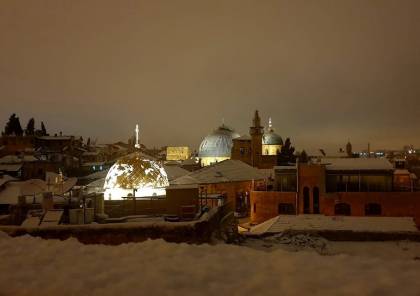 فلسطين تكتسي بالثلوج ..صور وفيديو 