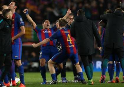 برشلونة أول فريق يعوض هزيمته برباعية بالأبطال