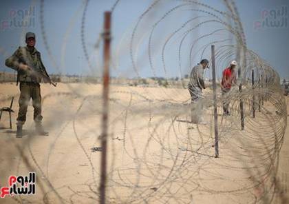 صور : اليوم السابع ينشر الصور الأولي للمنطقة العازلة على طول الحدود بين غزة وسيناء