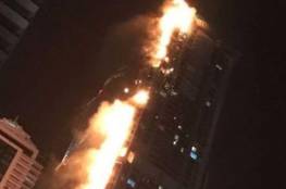 فيديو : إخماد حريق هائل في "برج الشعلة" بدبي