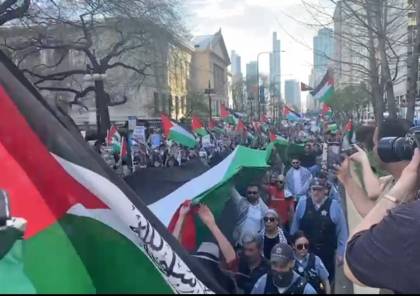 شاهد: تظاهرة حاشدة في شيكاغو تضامنا مع القدس