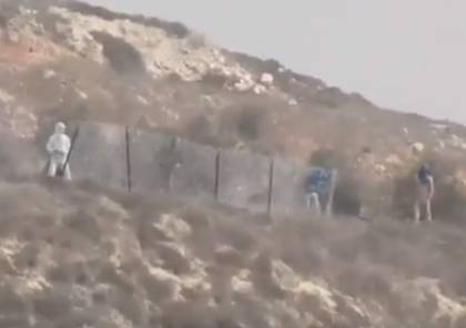 فيديو ..مستوطنون هاجموا المزارعين قرب نابلس دون تدخل جنود الاحتلال