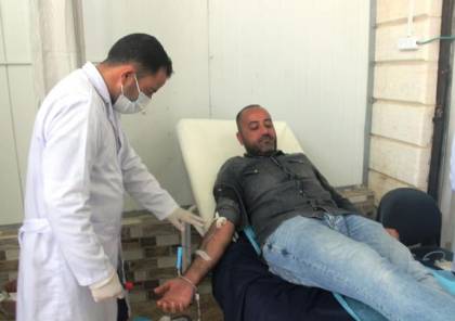 حملة تبرع بالدم في الظاهريه لدعم مستشفى الخليل الحكومي