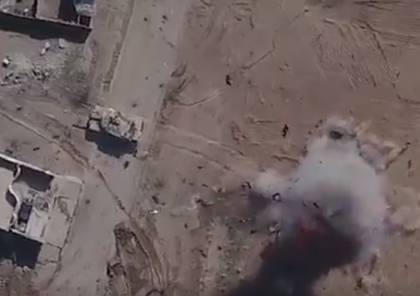 "داعش" ينشر فيديو مروعا لاستهداف مدرعة عراقية بطائرة مسيرة!