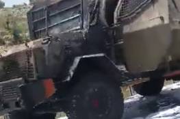 حريق في مركبة لجيش الاحتلال قرب رام الله