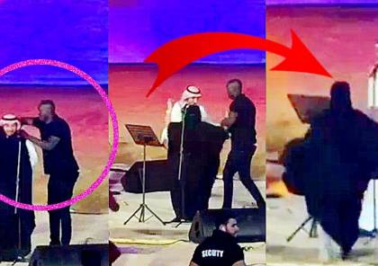 فيديو: سعودية منقبة تقتحم خشبة المسرح وتحتضن ماجد المهندس